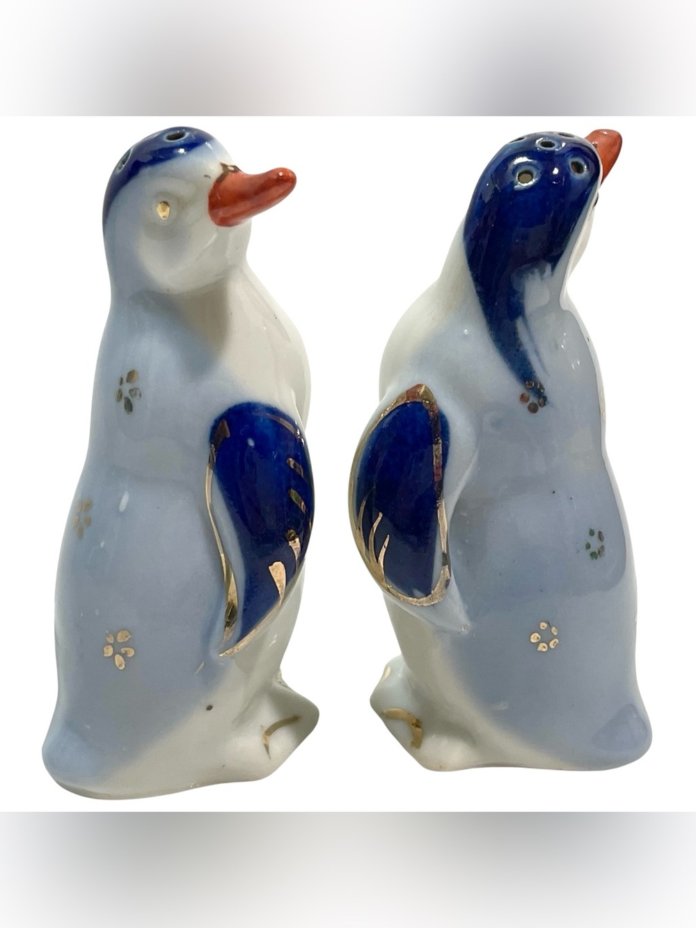 Vintage 1960s Kitschy Penguin Ceramic Salt and Pepper Shakers Set Made in Japan